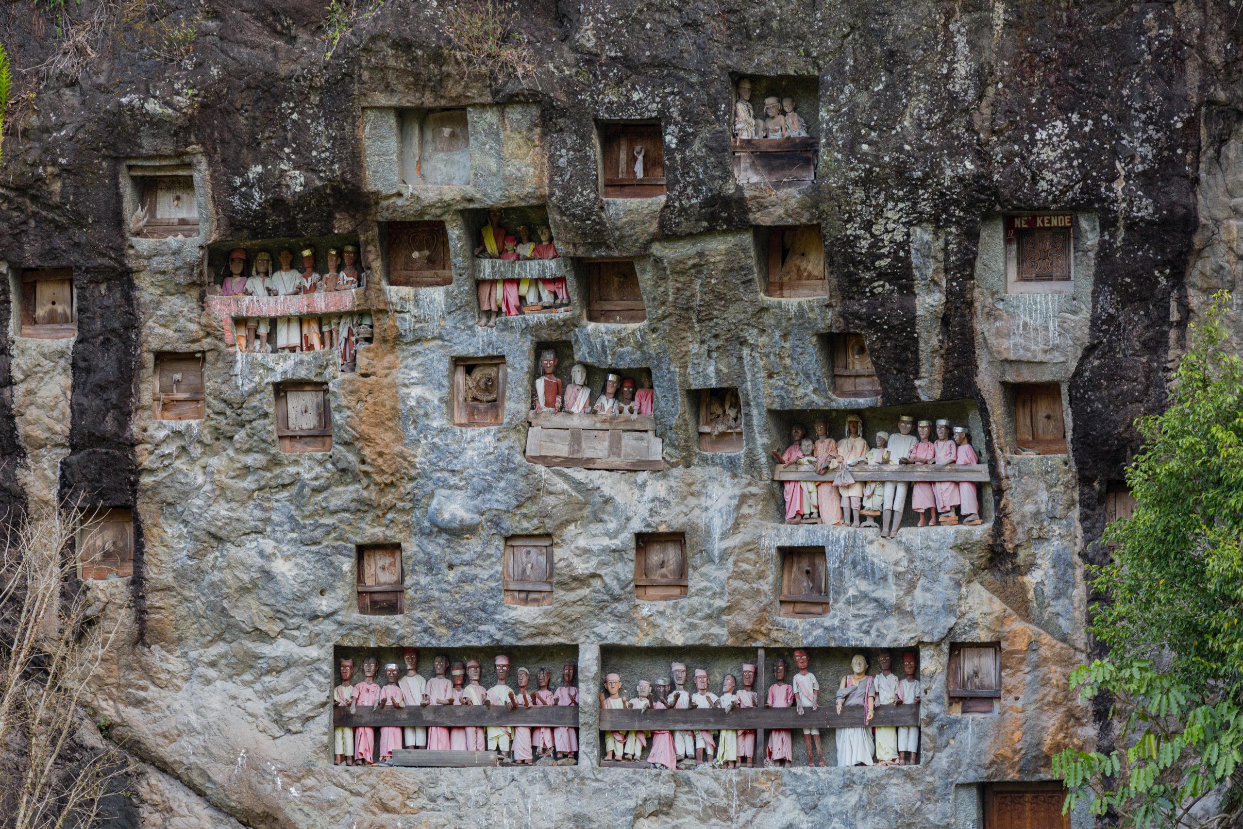 Rock cliff graves in Lemo, in the Toraja highlands of Sulawesi